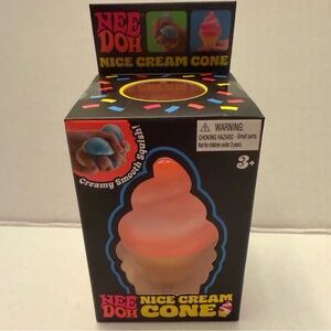 Needoh Nice Cream Cone Squishy Toy - Orange and Cream